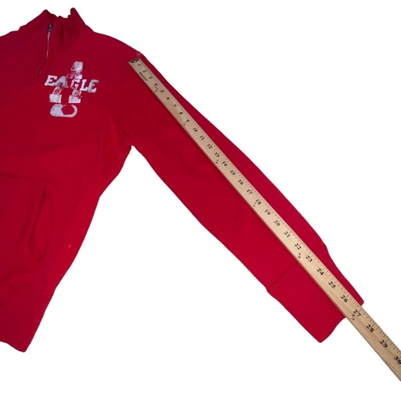 Men’s American Eagle Outfitters 1/4 Zip Red Sweatshirt Pullover - Large - Picture 5 of 11